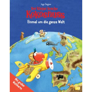 Siegner, Ingo - Der kleine Drache Kokosnuss - Einmal um die ganze Welt - Kinderatlas mit großer Weltkarte (HC)