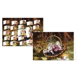 RASW097 -  Adventskalender Doppelkarte mit Umschlag B6 -  Pilze 