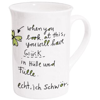 RFT124 - Tasse / Kaffeebecher "Glück in Hülle und Fülle"