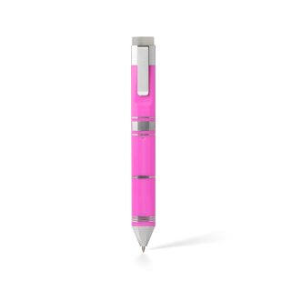 Pen Bookmark Pink & Silber - Stift und Lesezeichen in einem - Superflacher und radierbarer Tintenroller