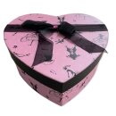 Geschenkbox oder Aufbewahrungsbox | Motiv: "Rosa Herz mit Schleife Boxen aus Karton" | Drei unterschiedlich große Boxen, ineinander gestellt | Maße etwa 21,5 x 20,5 x 8cm; 15,5 x 14,5 x 6cm; 11,5 x 10,5 x 3,8cm