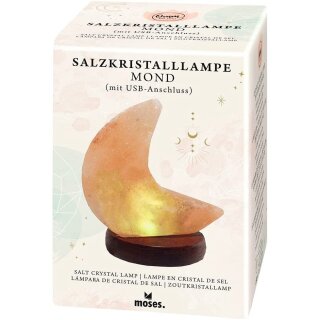 Omm for you Salzkristall-Lampe Mond mit USB
