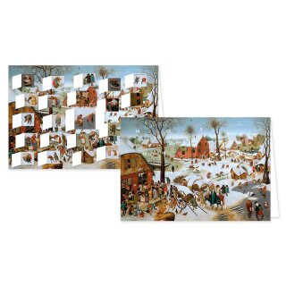 RASW108 -  Adventskalender Doppelkarte mit Umschlag B6 - "Volkszählung zu Bethlehem"