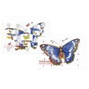 RASW113 -  Adventskalender Doppelkarte mit Umschlag B6 - "Schmetterlinge"