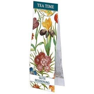 RTEE035 - Tea TIME : Gute Besserung - Gartenblumen | Lesezeichen und Bio-Früchtetee