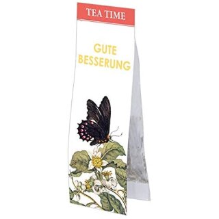 RTEE008 - Tea TIME : Gute Besserung - Schmetterling | Lesezeichen und Bio-Kräutertee