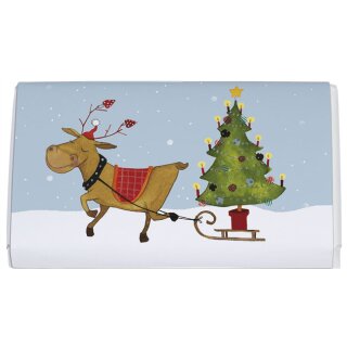 ROKOW007 - Schokoladen-Tafel : Rentier mit Weihnachtsbaum