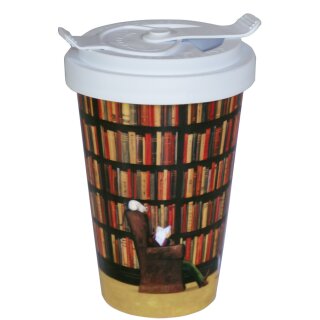 RCG083 - Coffee to go Becher aus Porzellan - Motiv " Bitte Nicht stören "