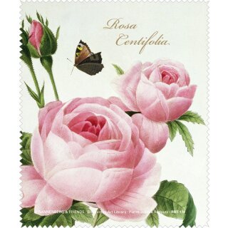 RBT174 – Brillenputztuch - „Rosa Centifolia“ 15 x 18cm
