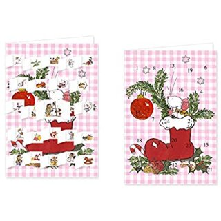 RASW002 -  Adventskalender Doppelkarte mit Umschlag B6 - Tilda Apfelkern - Weihnachtsnascherei
