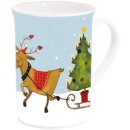 RFT109 – Tasse / Kaffeebecher - X-mas "Rentier mit Weihnachtsbaum"