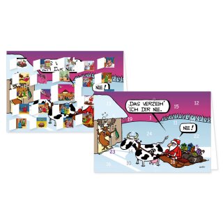 RASW023 -  Adventskalender Doppelkarte mit Umschlag B6 - "Das verzeih ich dir nie" 