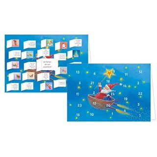 RASW036 -  Adventskalender Doppelkarte mit Umschlag B6 - "Turbonuss Weihnachtsservice"