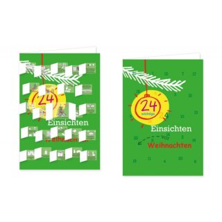 RASW044 -  Adventskalender Doppelkarte mit Umschlag B6 - "24 wichtige Einsichten vor Weihnachten" 