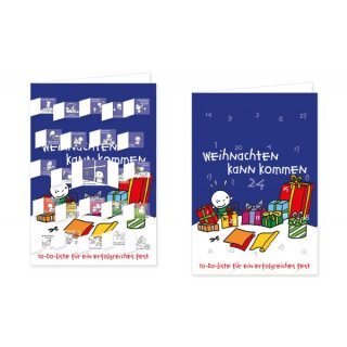 RASW046 -  Adventskalender Doppelkarte mit Umschlag B6 – "To-Do-Listefür ein erfolgreiches Fest" 