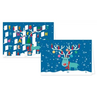 RASW047 -  Adventskalender Doppelkarte mit Umschlag B6 -  Frohe Weihnachten 