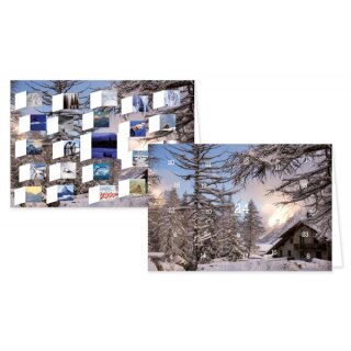 RASW058 -  Adventskalender Doppelkarte mit Umschlag B6 - "Winterliche Alpenstimmung"
